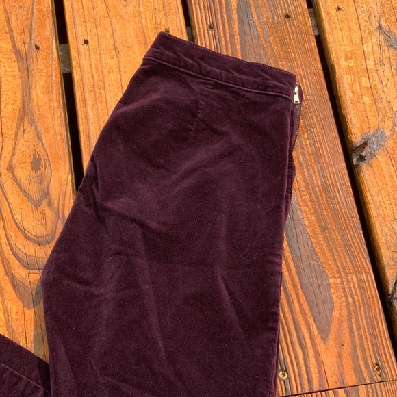 Gap 1969 Women’s Side Zip Burgundy Velvet Leggings Size 27 R No Pockets - Picture 6 of 11